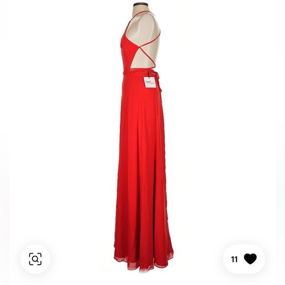 Fame and Partners Vibrant Red Backless Dress